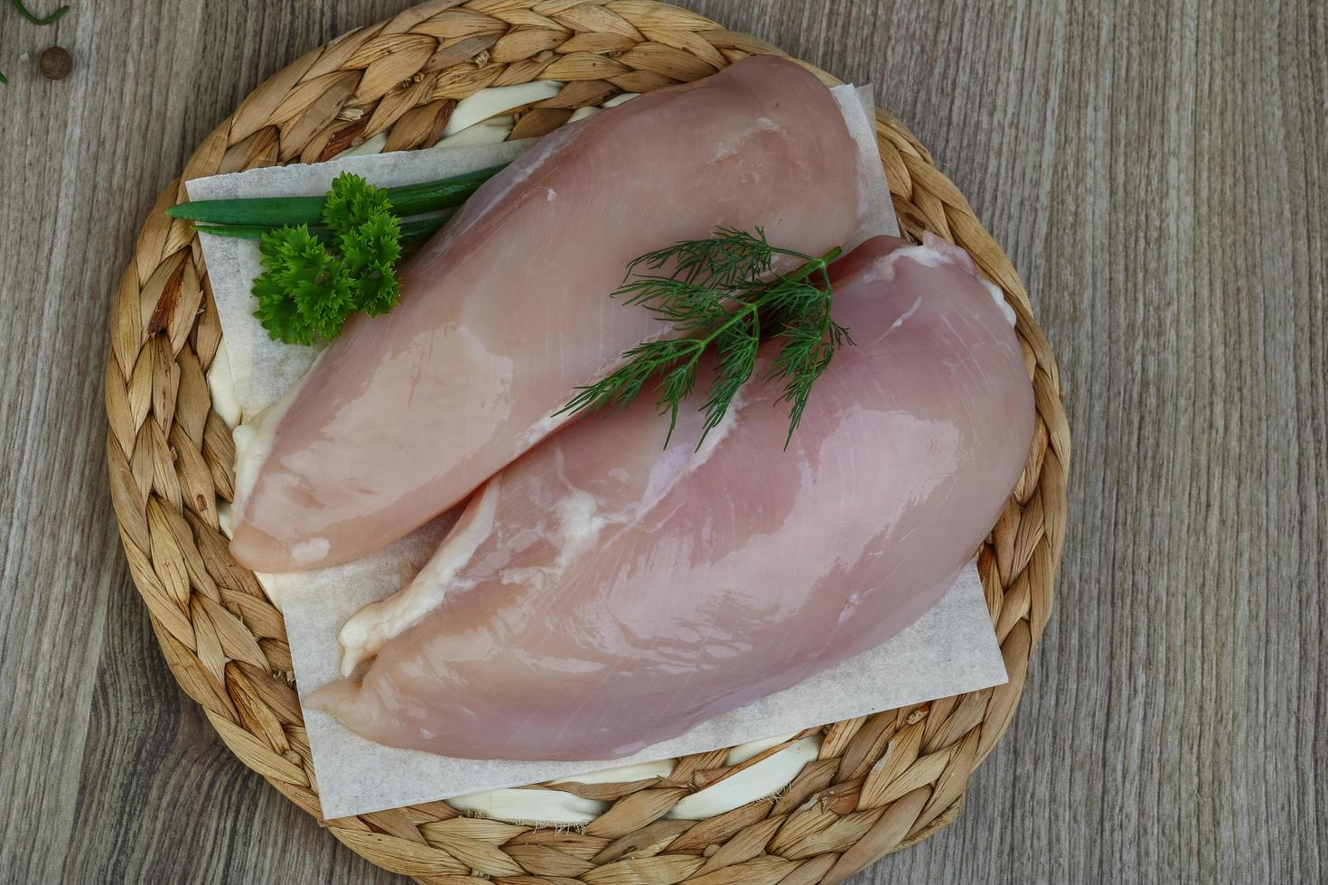 Raw chicken breast photo
