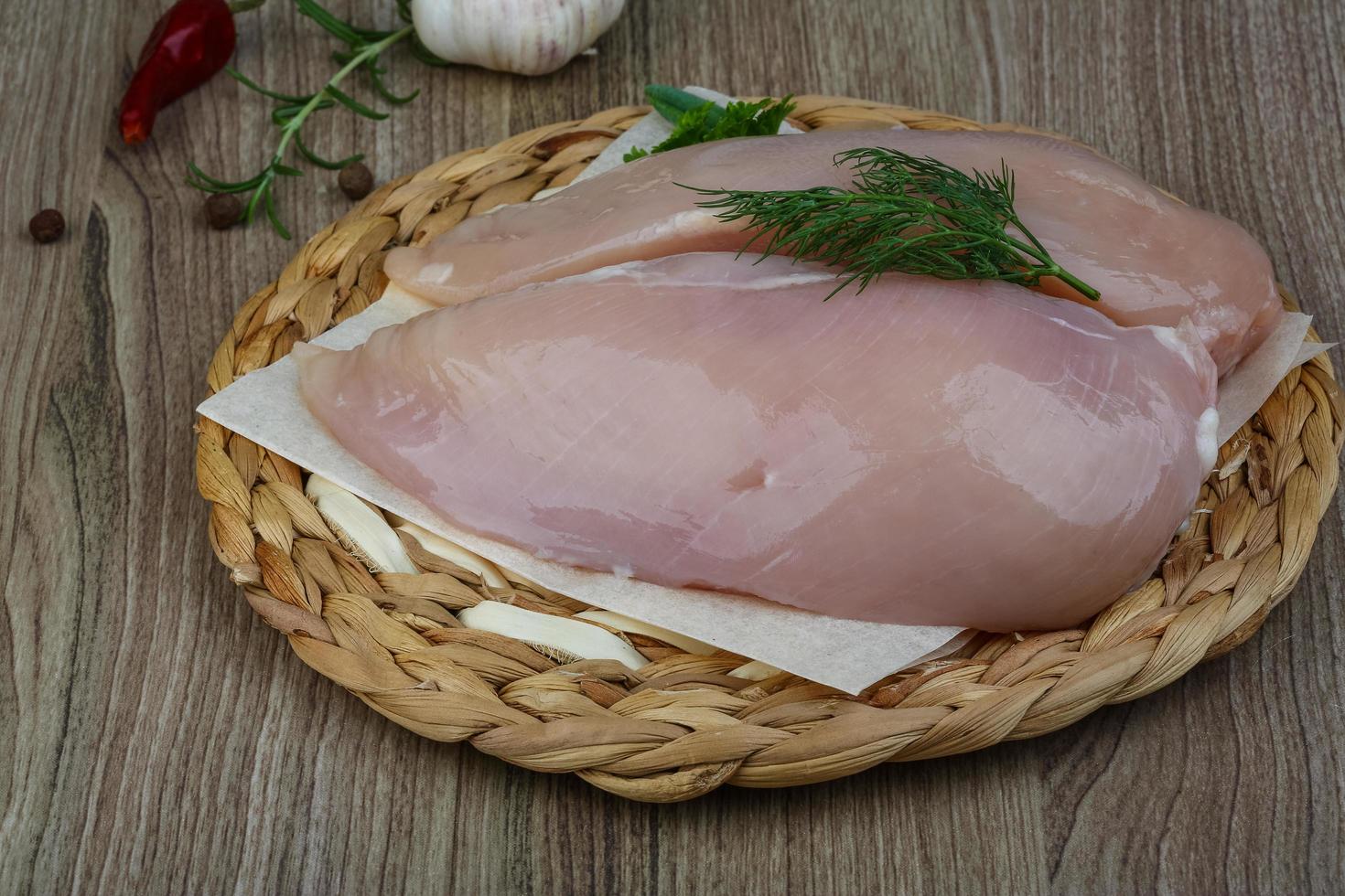 Raw chicken breast photo