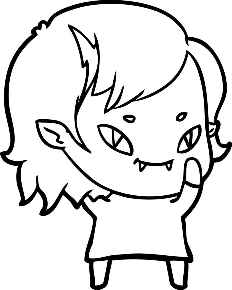 cartoon friendly vampire girl vector