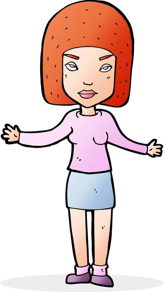 cartoon annoyed woman vector