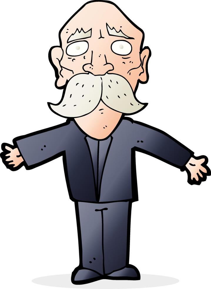 cartoon disapointed old man vector