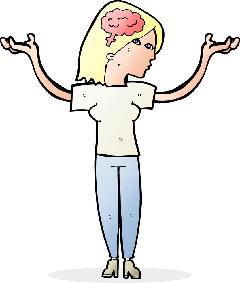 cartoon intelligent woman 12280524 Vector Art at Vecteezy