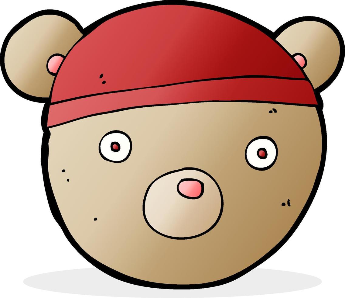 cartoon teddy bear hat vector