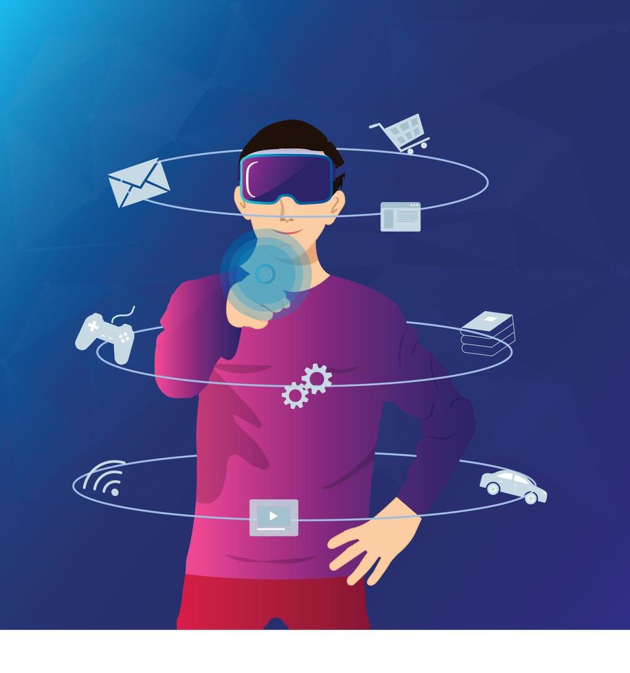 Metaverse Virtual World Vector Illustration Graphic