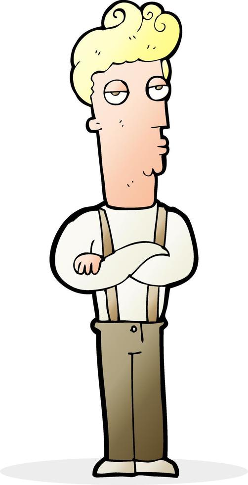 cartoon unimpressed man vector