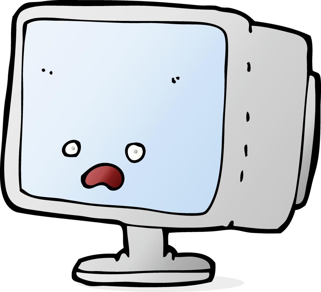 cartoon computer screen vector