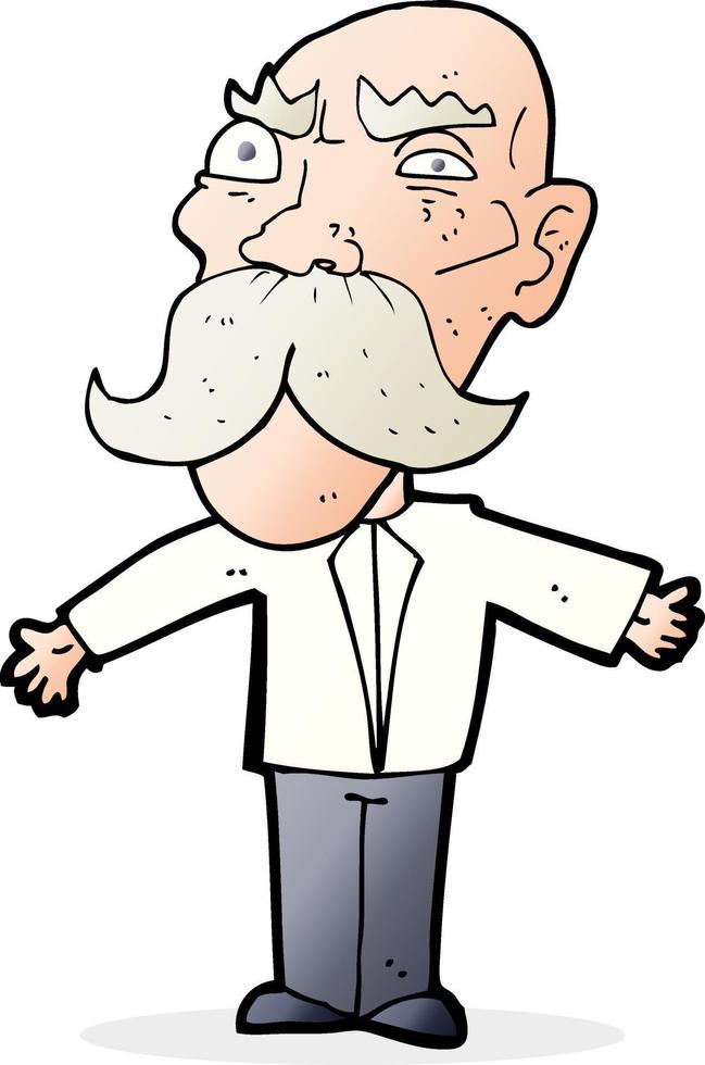 cartoon angry old man vector