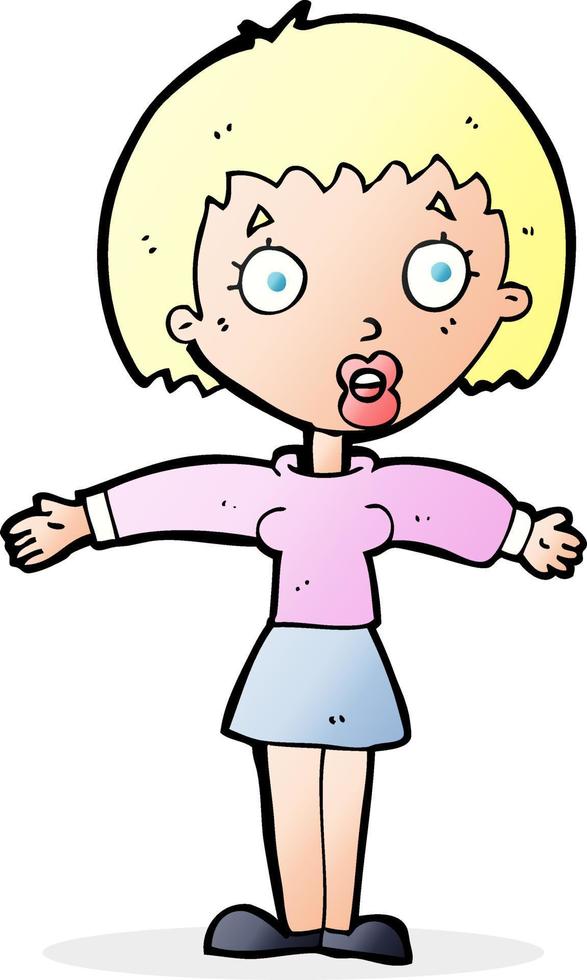 cartoon shocked woman vector