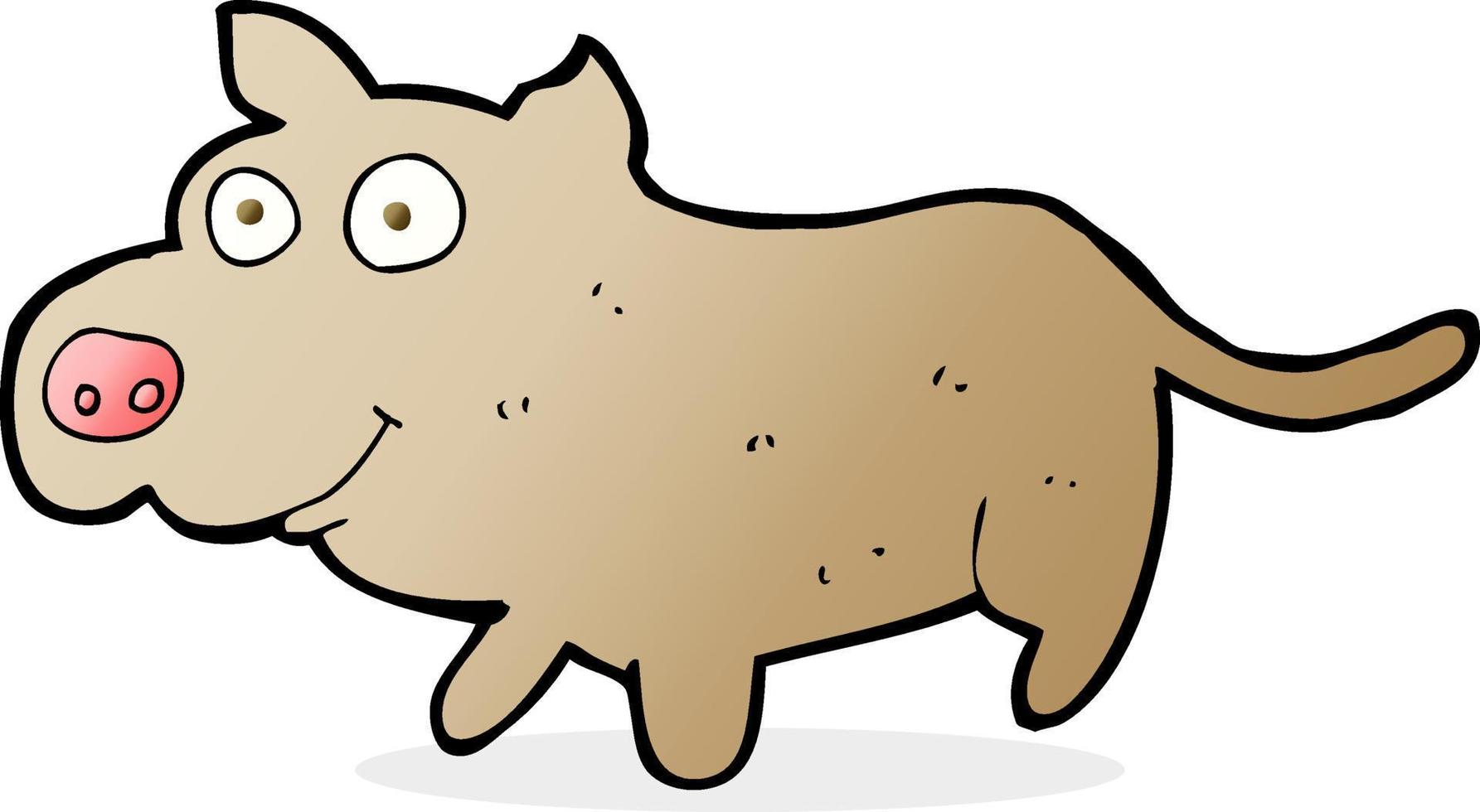 cartoon happy little dog vector