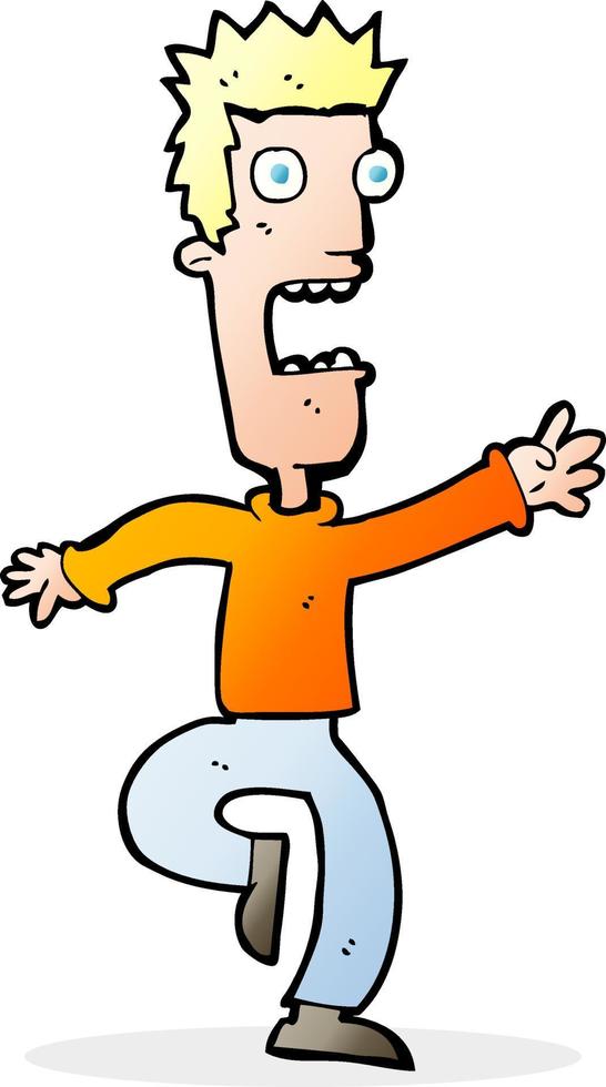 cartoon shrieking man vector