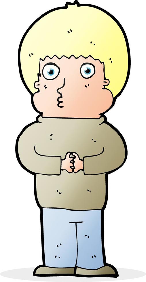 cartoon shy boy vector