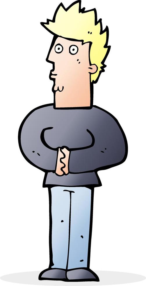 cartoon nervous man vector