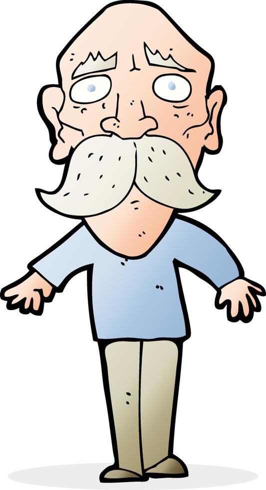 cartoon sad old man vector