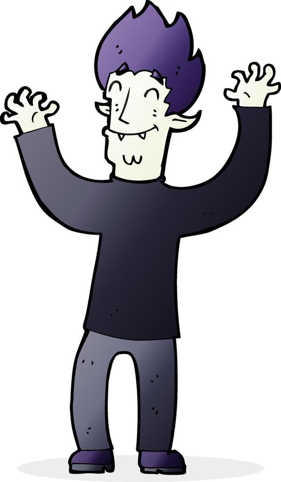 cartoon happy vampire man vector