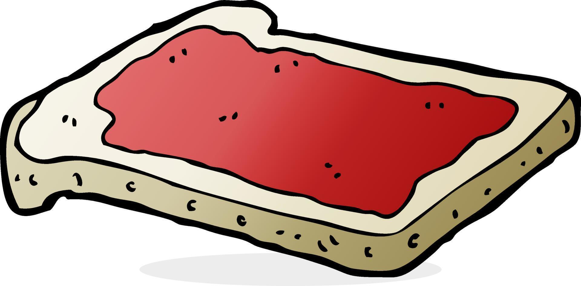 cartoon jam on toast vector
