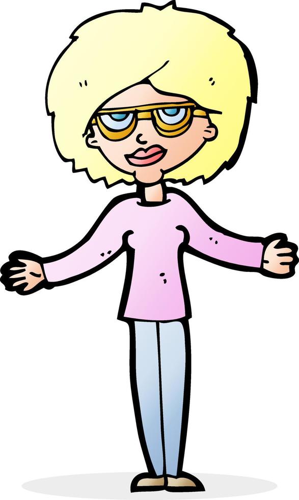 cartoon woman wearing spectacles vector