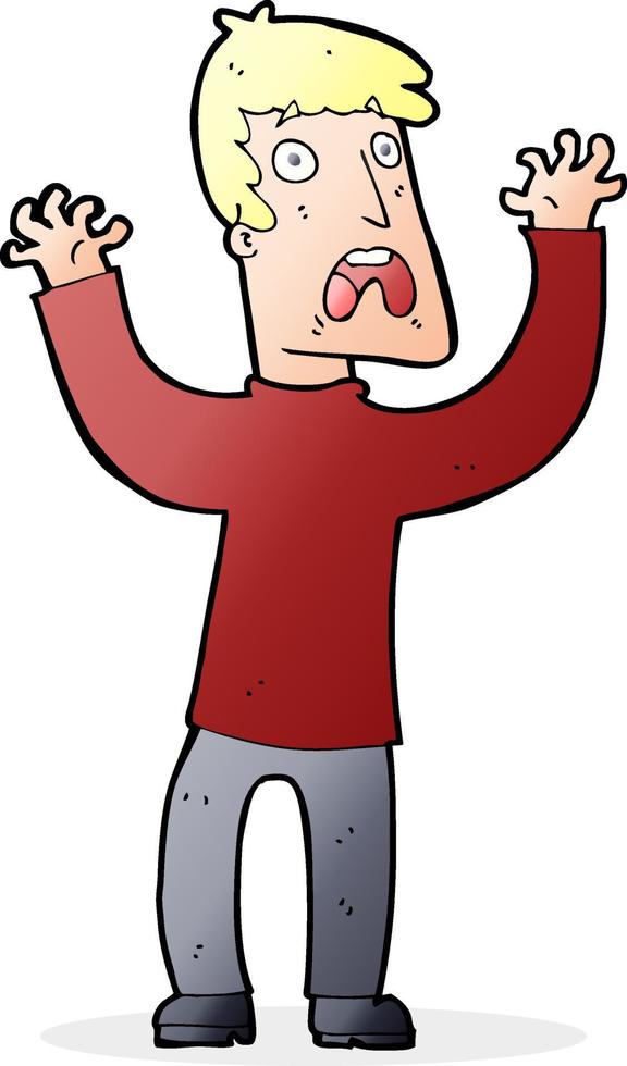 cartoon frightened man vector