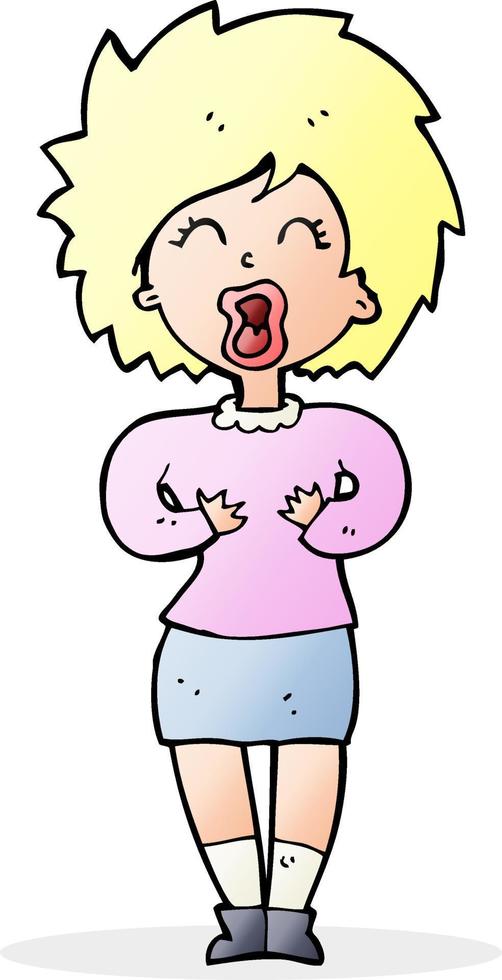 cartoon screaming woman vector