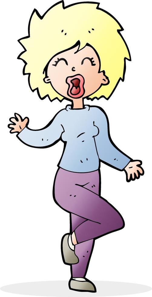cartoon woman dancing vector