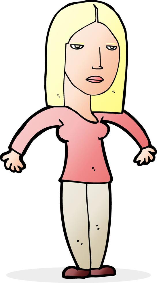 cartoon annoyed woman vector