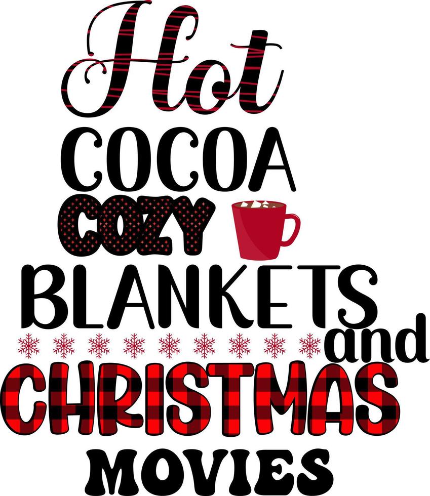 Hot cocoa and Christmas movies vector