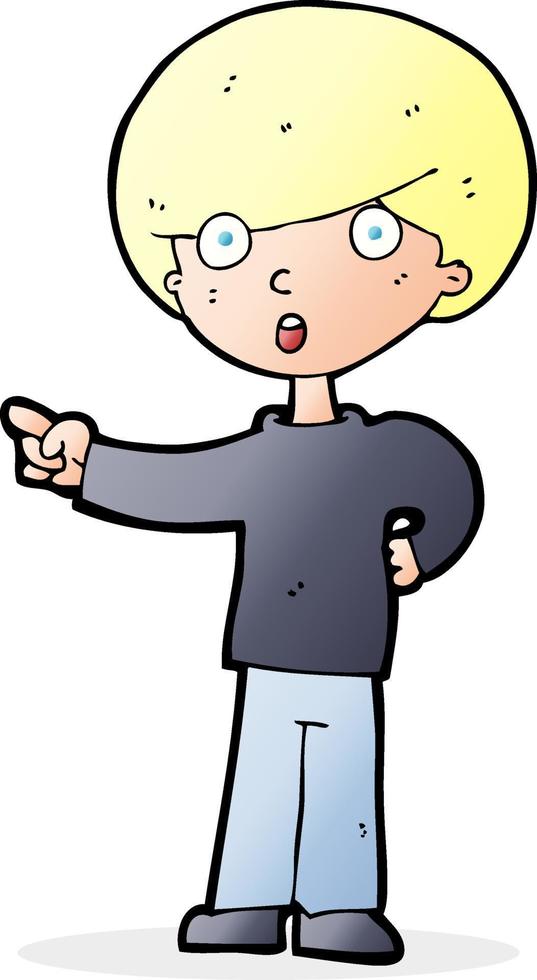 cartoon pointing boy vector