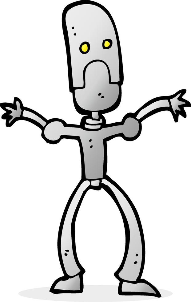 cartoon funny robot vector