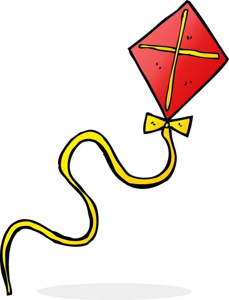 cartoon flying kite vector