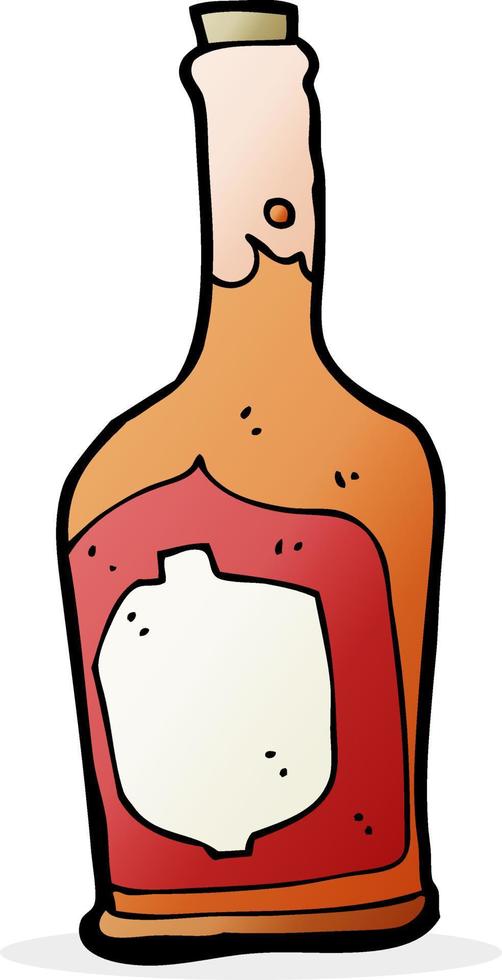 cartoon bottle of rum vector