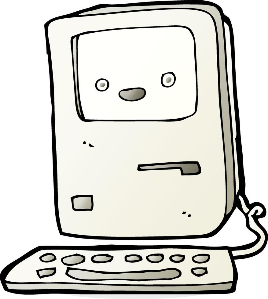 cartoon old computer vector