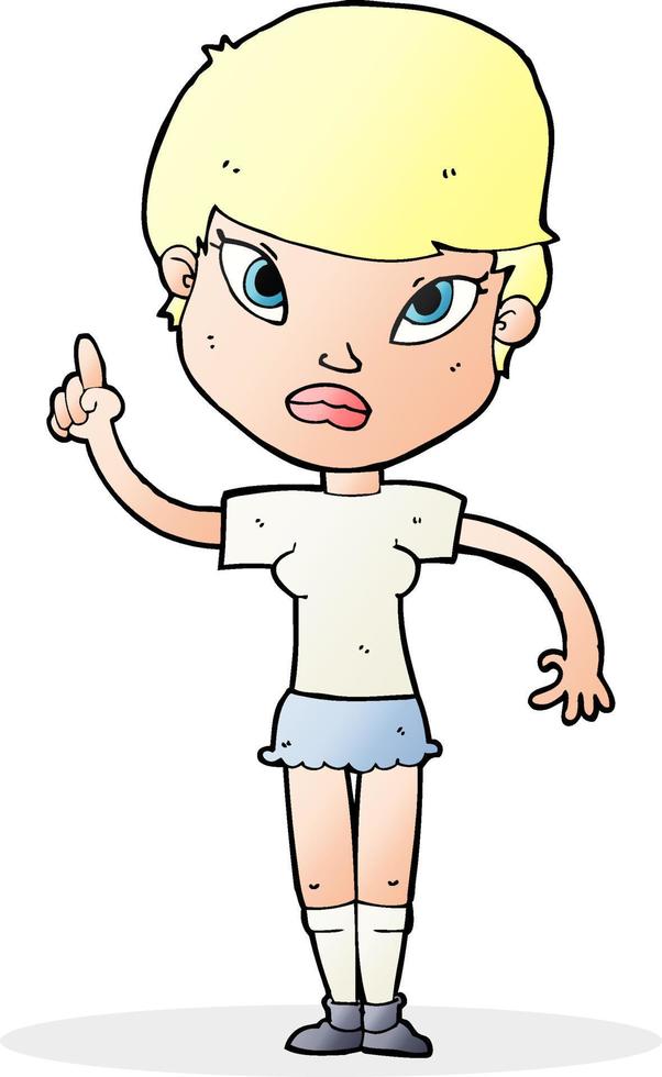 cartoon woman with idea vector