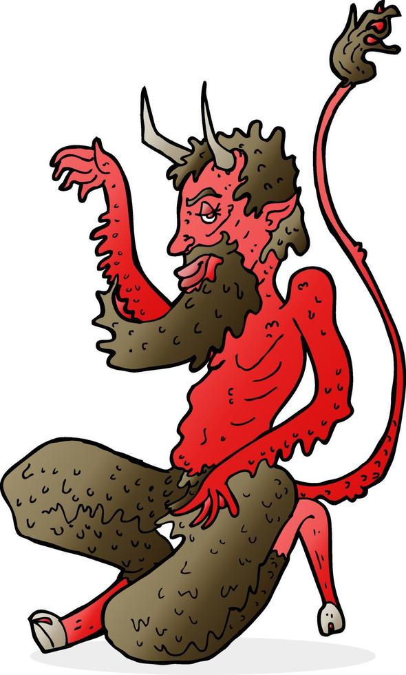 cartoon traditional devil vector
