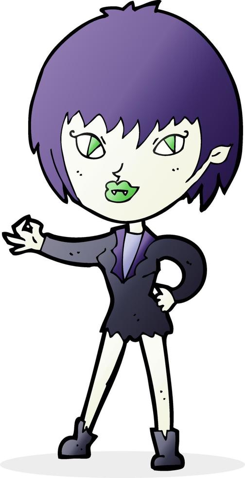 cartoon vampire girl vector