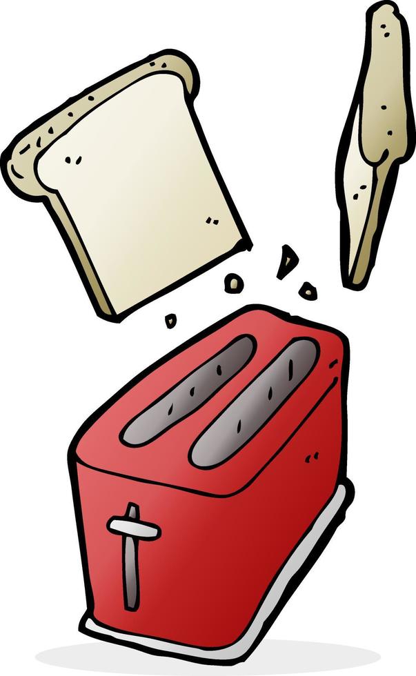 cartoon toaster spitting out bread vector