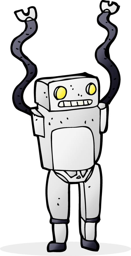 cartoon funny robot vector