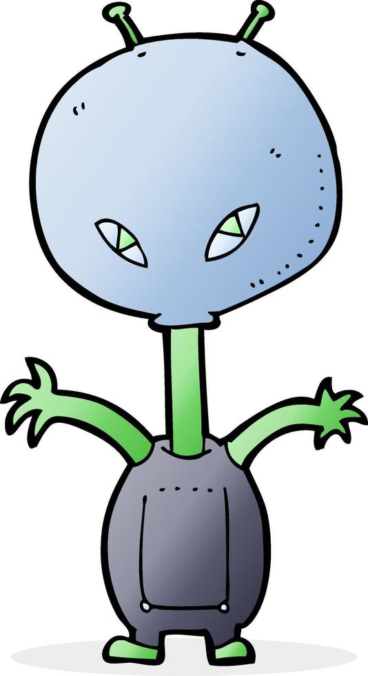 extraterrestre de dibujos animados vector