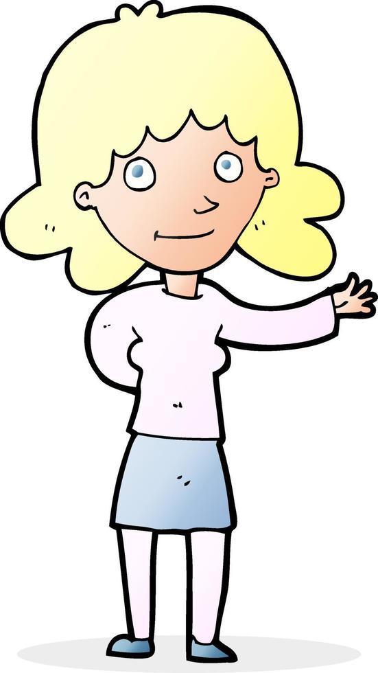 cartoon friendly woman vector