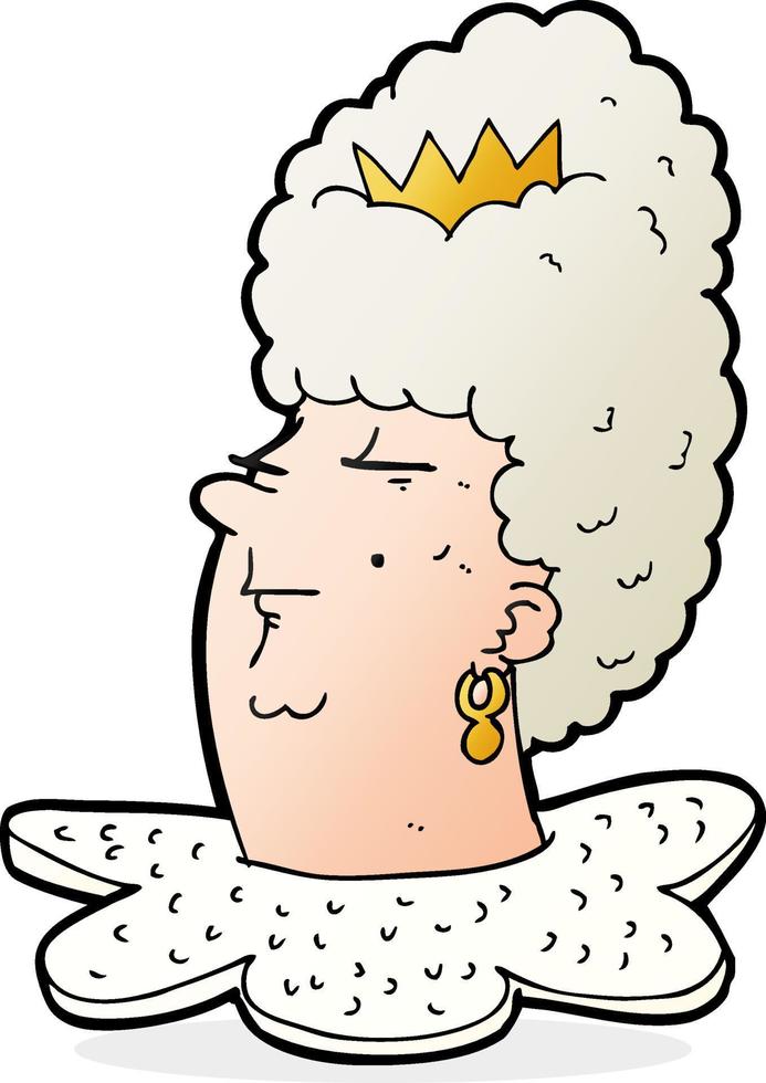 cartoon queen's head vector