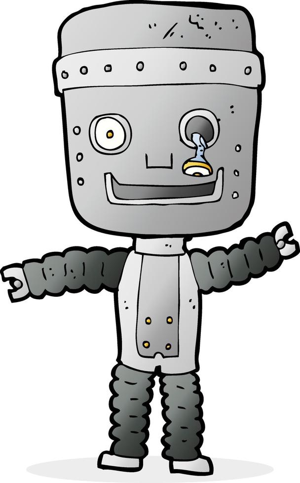 robot divertido de dibujos animados vector