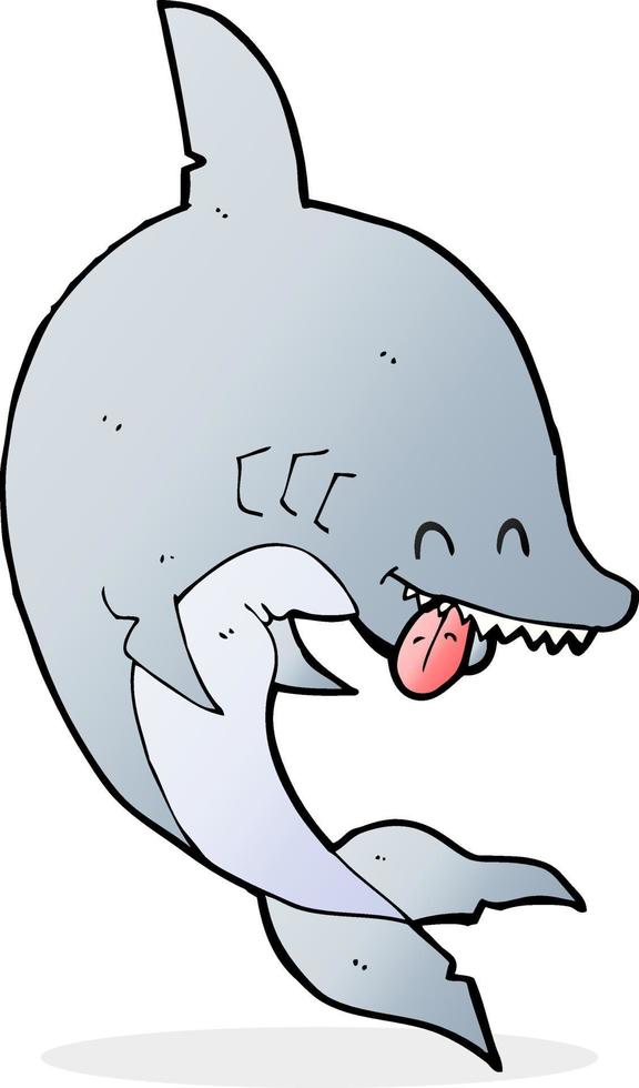 funny cartoon shark vector
