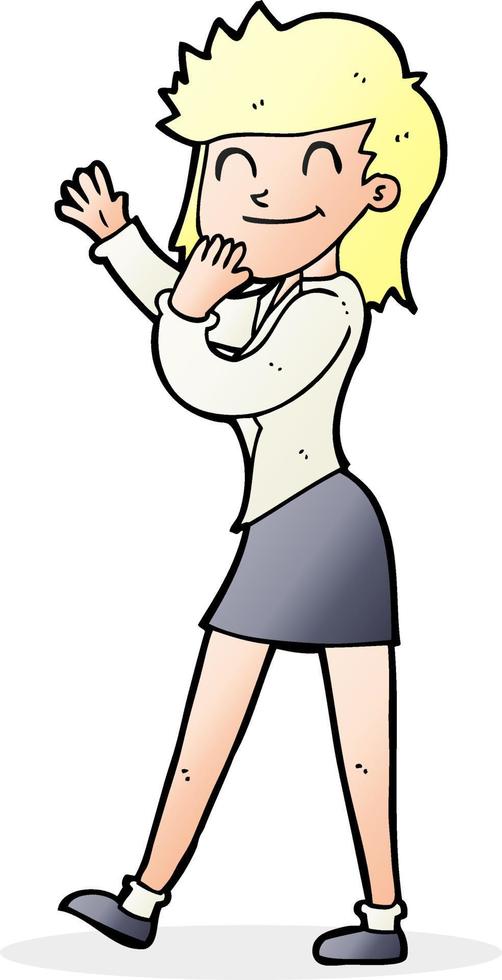 cartoon happy businesswoman vector