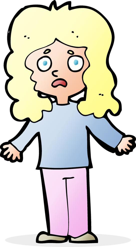 cartoon worried woman vector