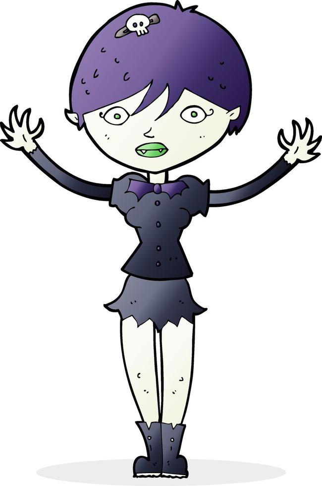 cartoon vampire girl vector