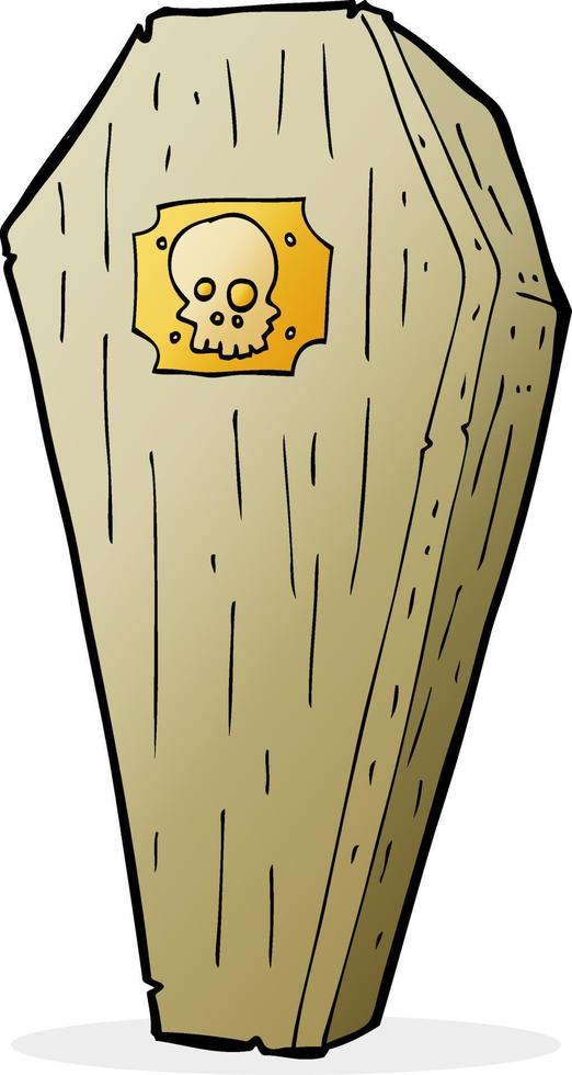 spooky cartoon coffin vector