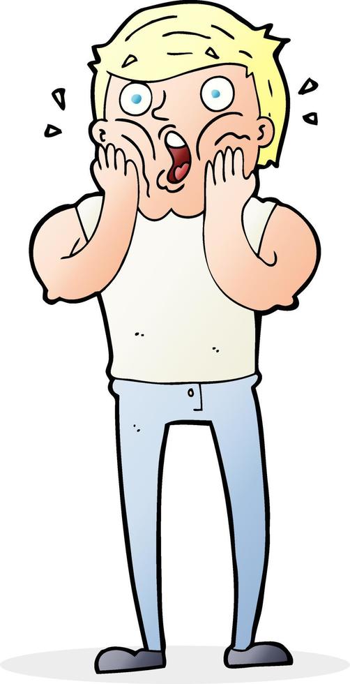 cartoon gasping man vector