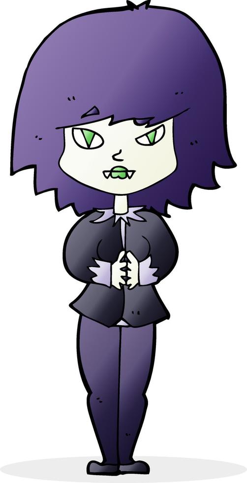 mujer vampiro de dibujos animados vector