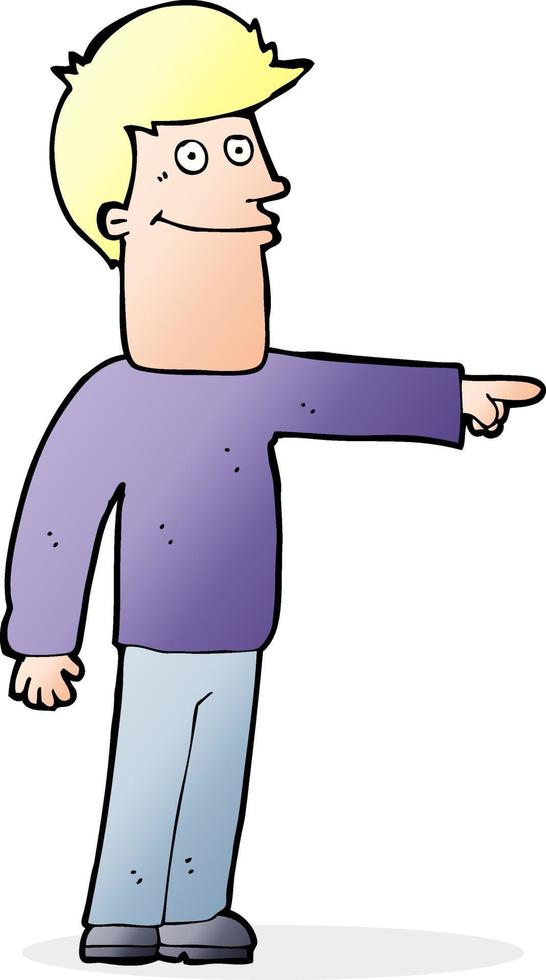 cartoon man pointing vector
