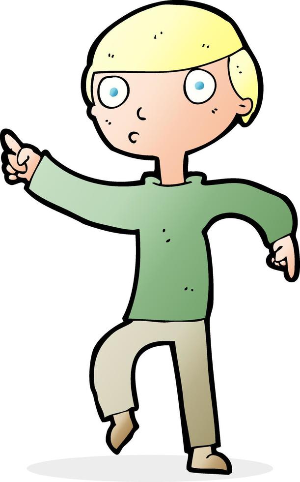 cartoon boy pointing vector