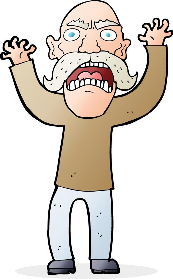 cartoon angry old man vector