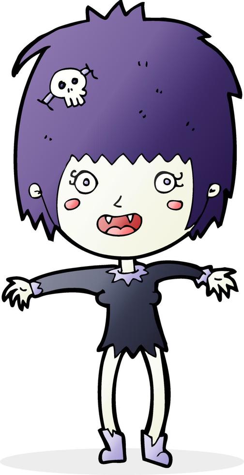 chica vampiro de dibujos animados vector